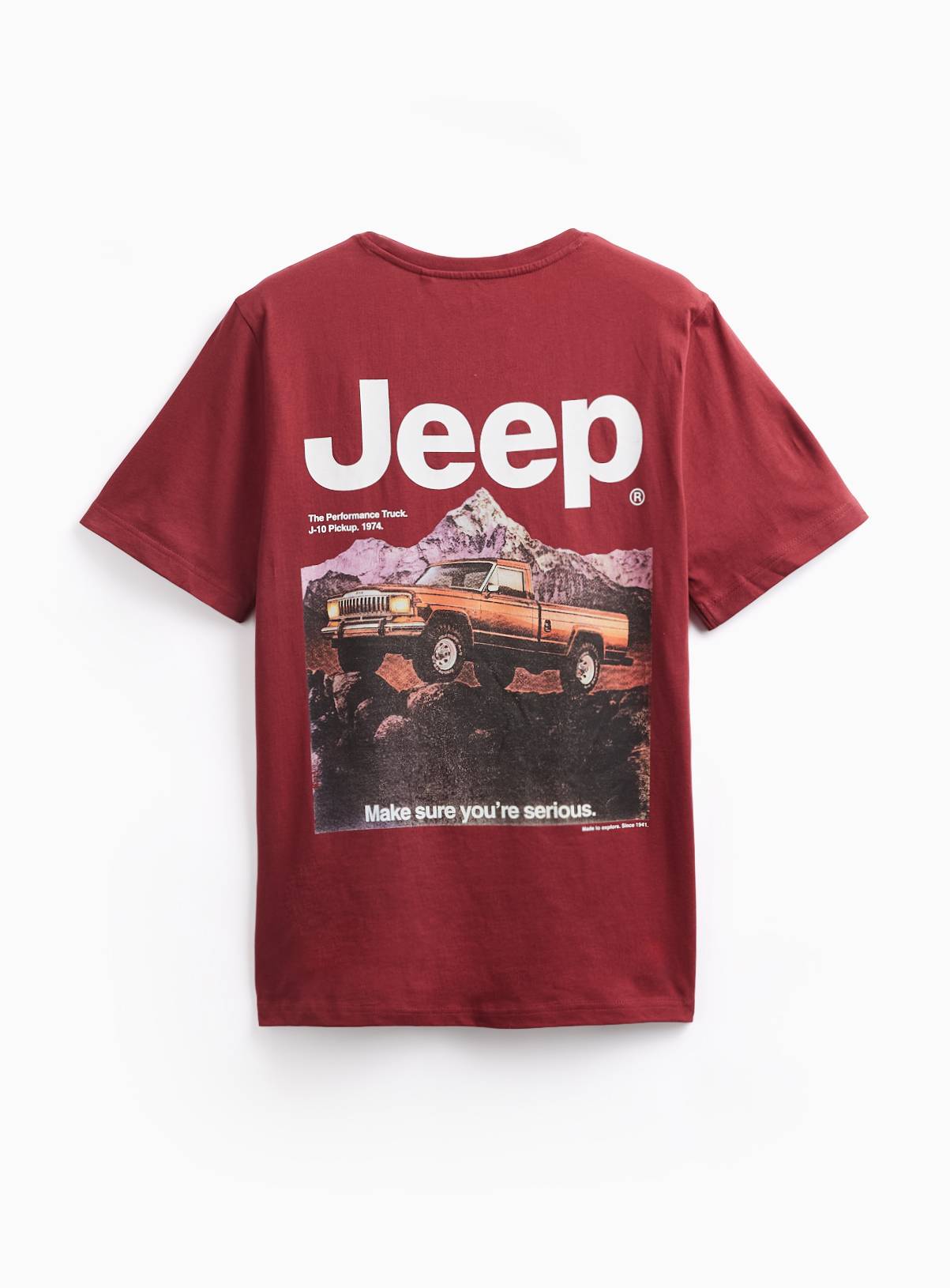 Dark Red Jeep Graphic T-Shirt S - Image 2